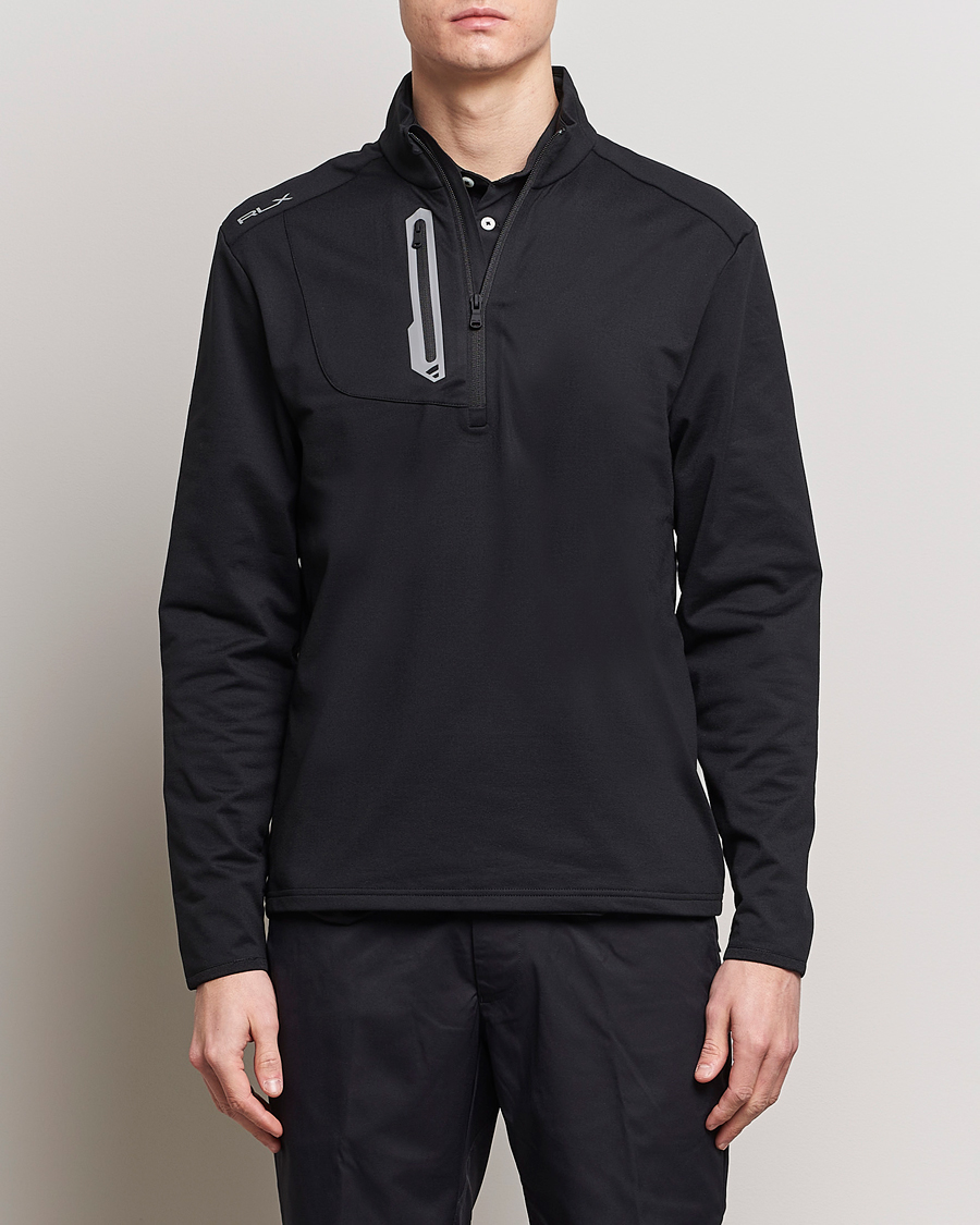 Herre | RLX Ralph Lauren | RLX Ralph Lauren | Luxury Jersey Half Zip Polo Black