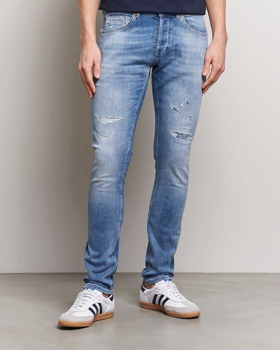 Herre | Tøj | Dondup | George Distressed Jeans Light Blue