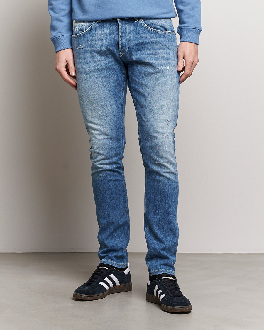 Herre | Blå jeans | Dondup | George Distressed Jeans Light Blue