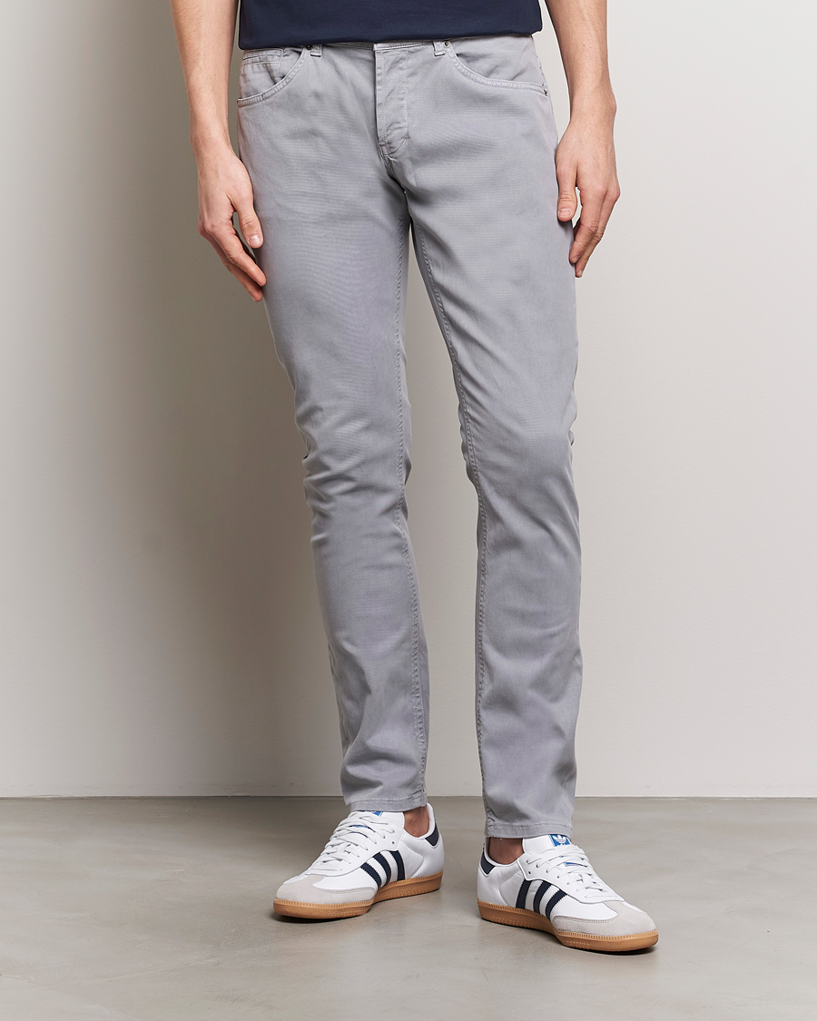 Herre | Tøj | Dondup | George Gabardine 5-Pocket Light Grey