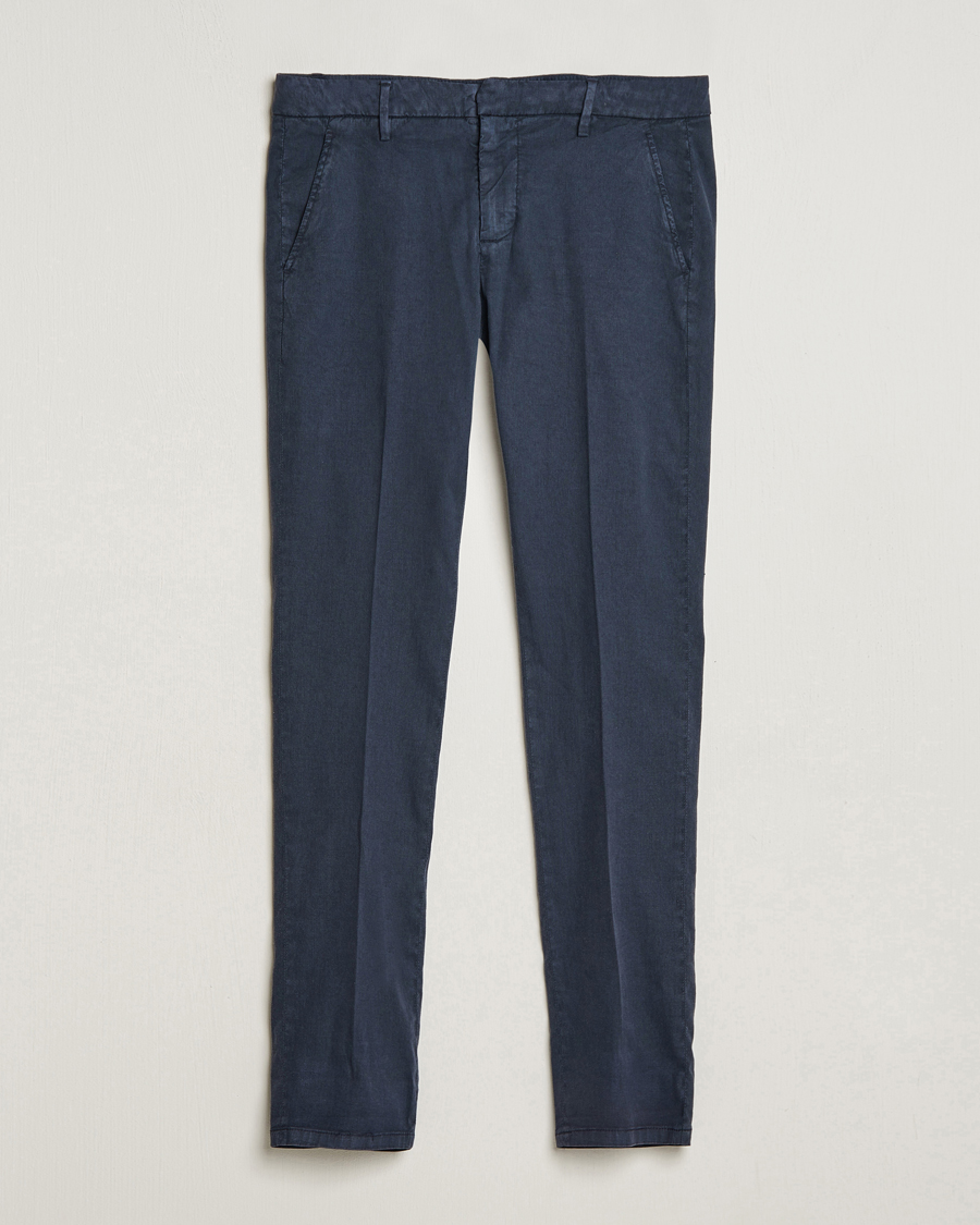 Herre | Bukser | Dondup | Gaubert Linen Stretch Chinos Navy