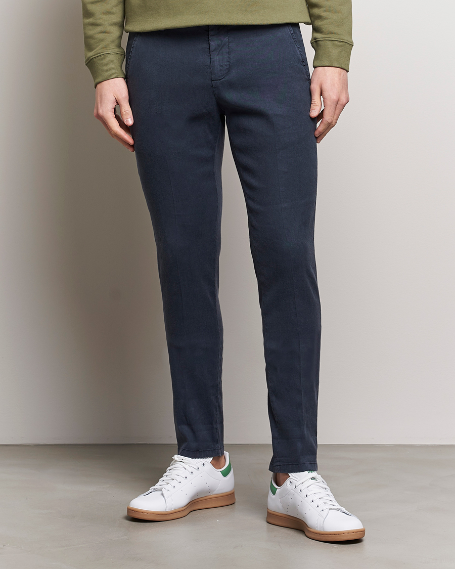 Herre | Dondup | Dondup | Gaubert Linen Stretch Chinos Navy