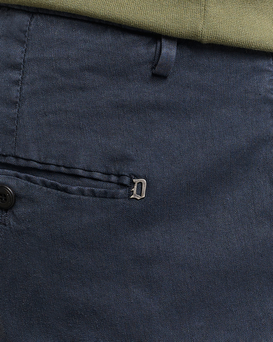 Herre | Bukser | Dondup | Gaubert Linen Stretch Chinos Navy