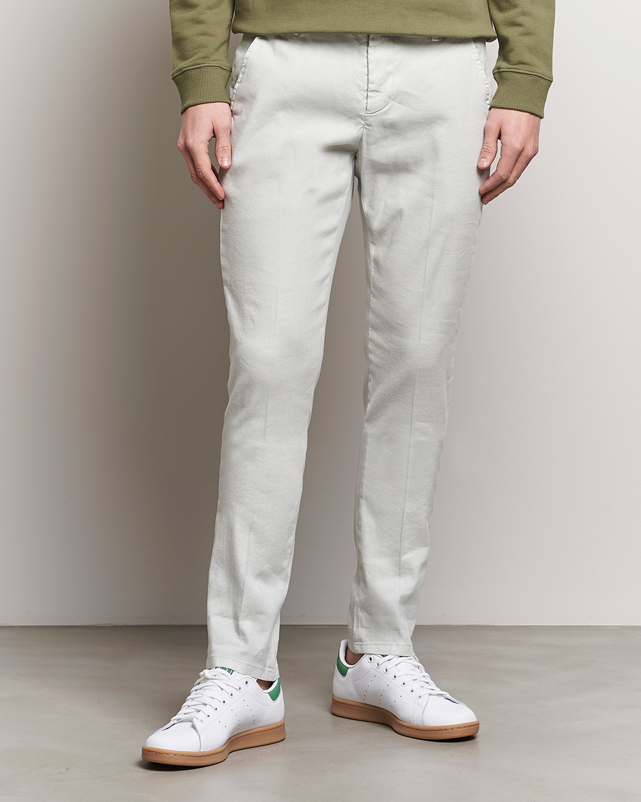 Herr | Dondup | Dondup | Gaubert Linen Stretch Chinos Light Grey