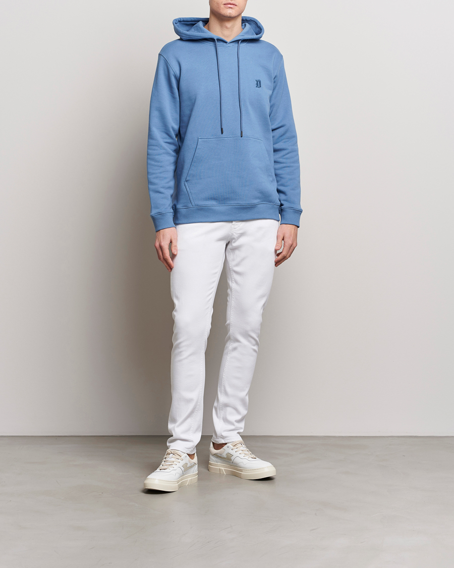 Herre | Trøjer | Dondup | Logo Hoodie Washed Blue