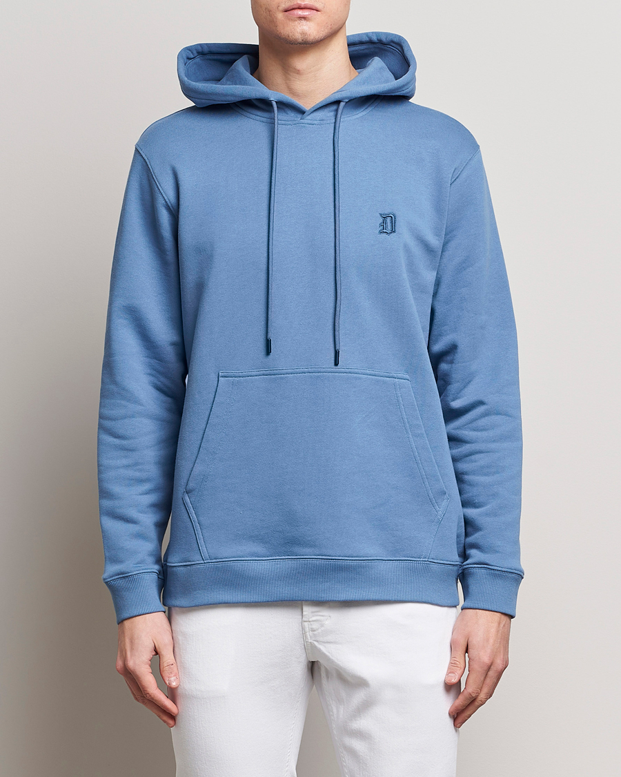 Herre | Hættetrøjer | Dondup | Logo Hoodie Washed Blue