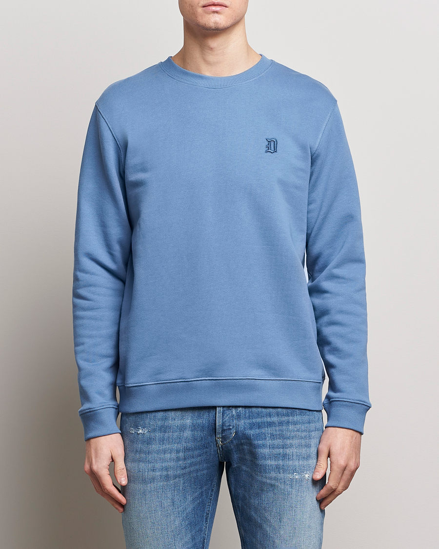 Herre | Klær | Dondup | Loco Crew Neck Sweatshirt Washed Blue