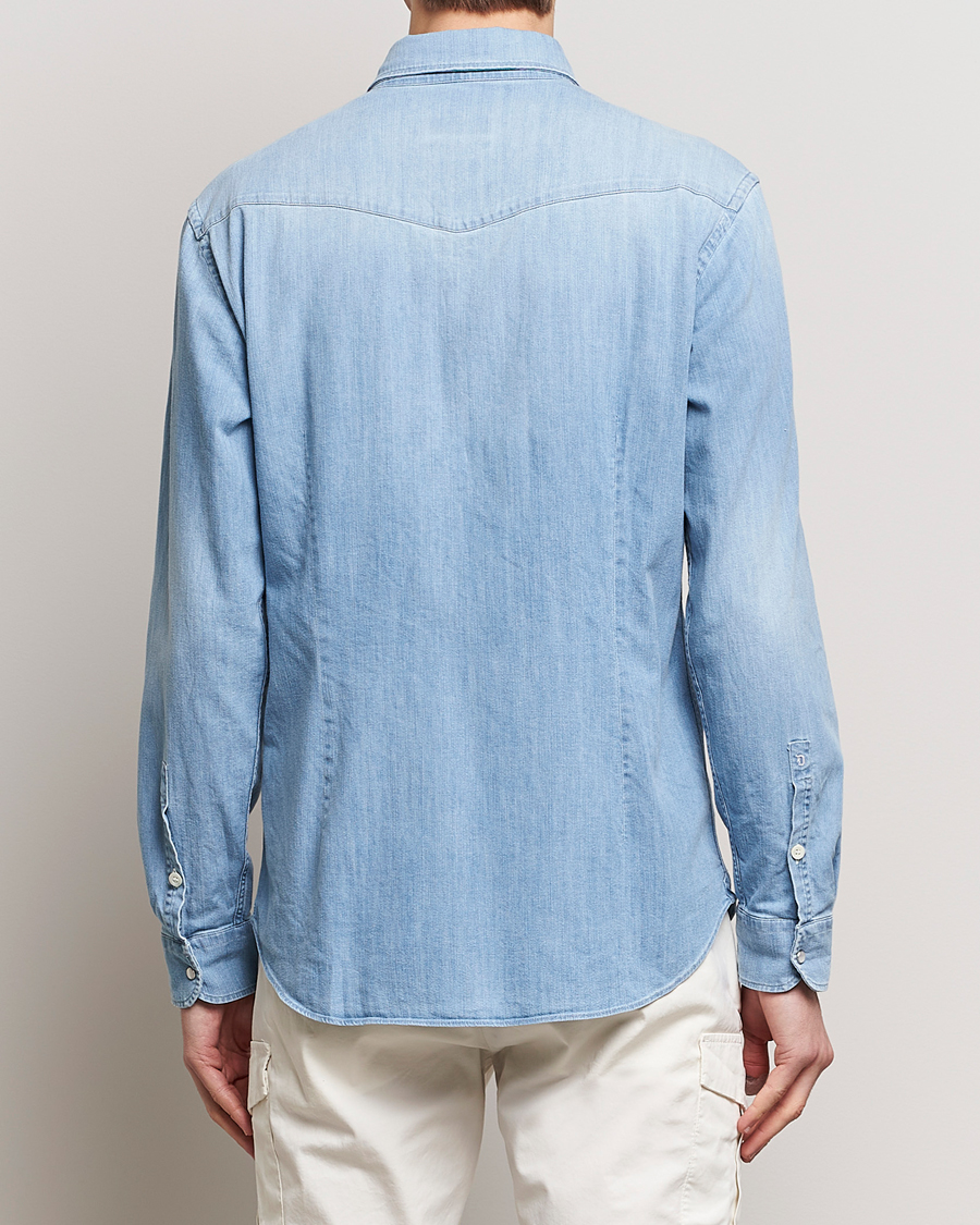 Herre | Skjorter | Dondup | Slim Fit Pocket Denim Shirt Light Blue