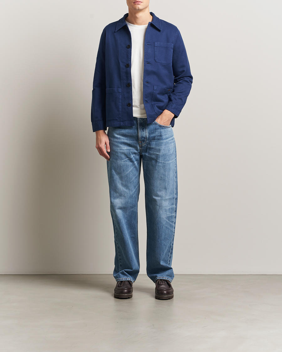 Herre | Skjorter | Nudie Jeans | Barney Worker Overshirt Mid Blue