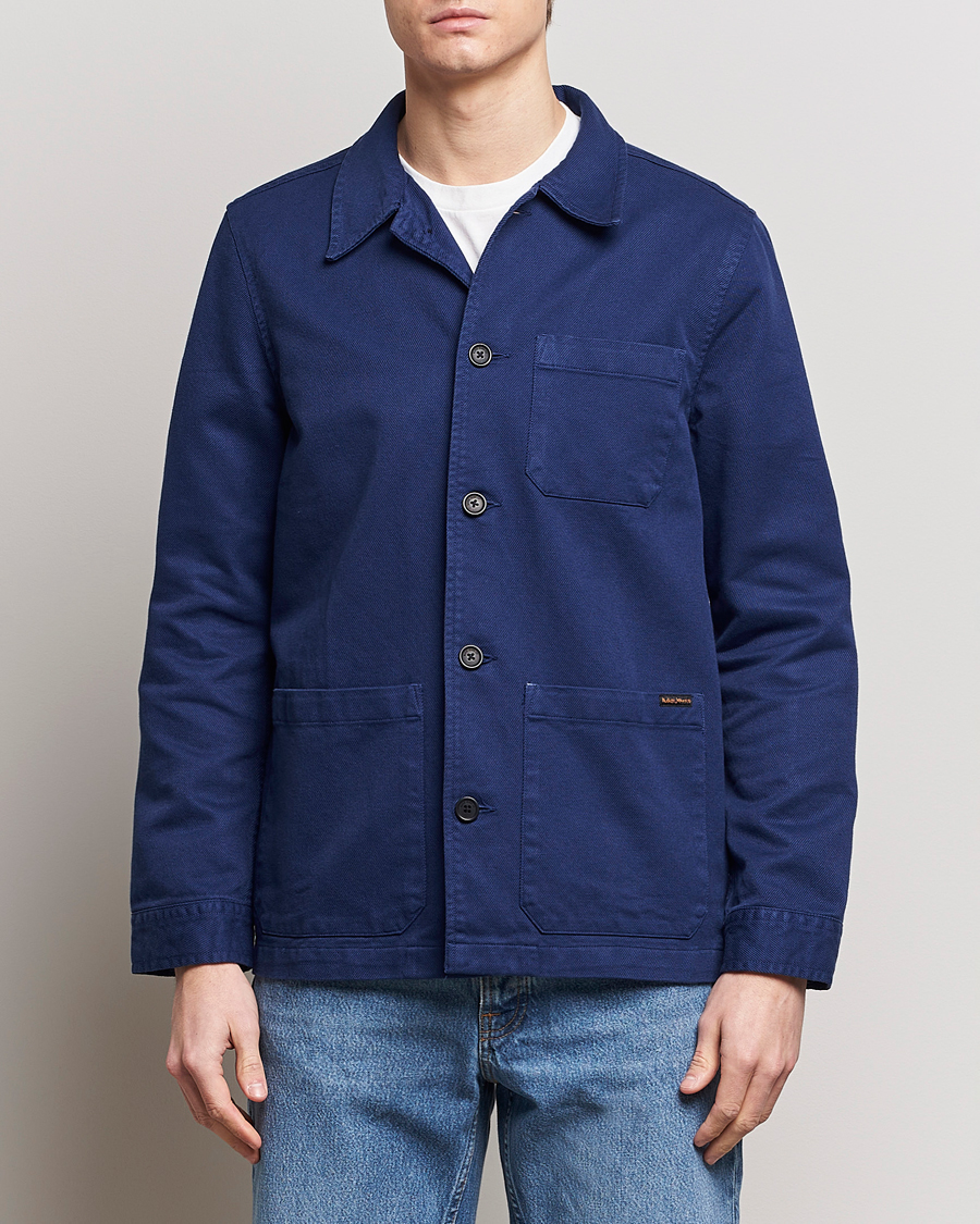 Herre | Shirt Jackets | Nudie Jeans | Barney Worker Overshirt Mid Blue