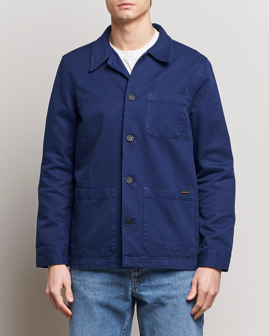 Herr |  | Nudie Jeans | Barney Worker Overshirt Mid Blue