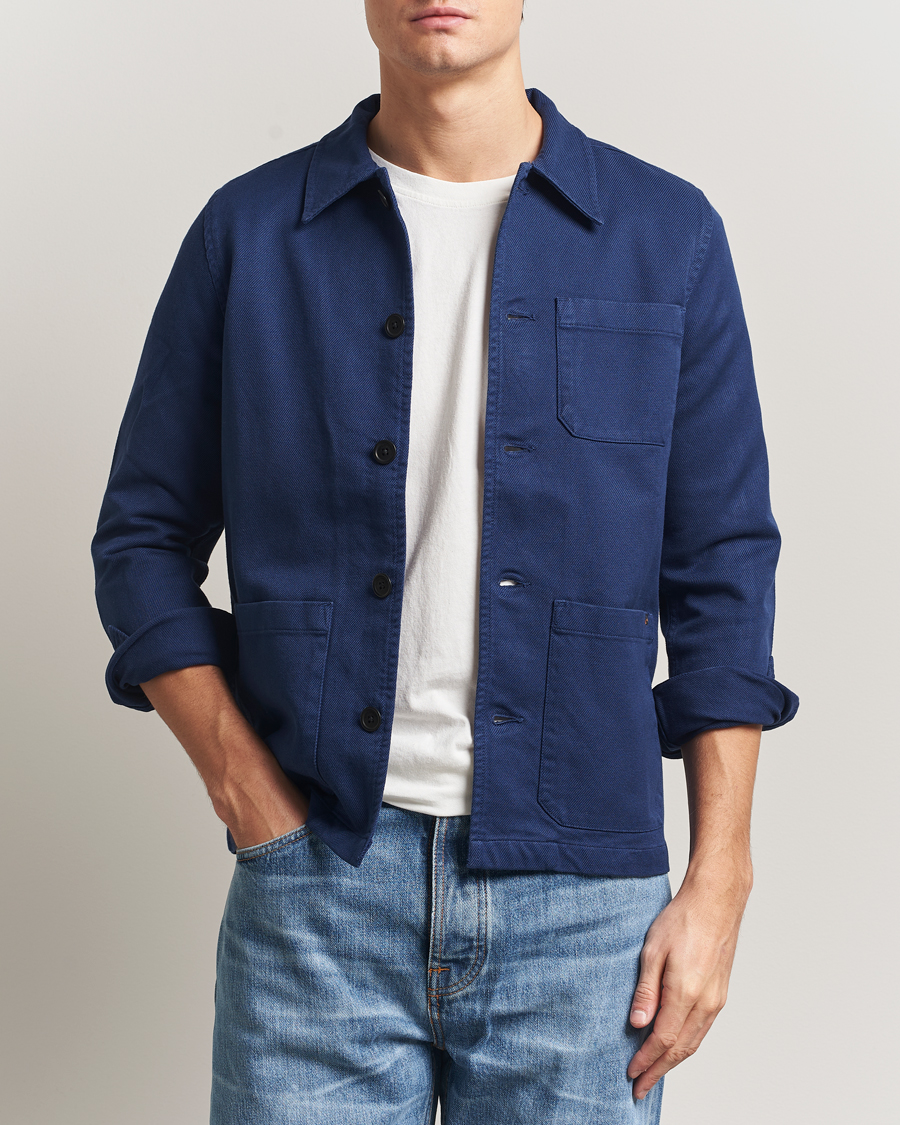 Herre | Skjorter | Nudie Jeans | Barney Worker Overshirt Mid Blue