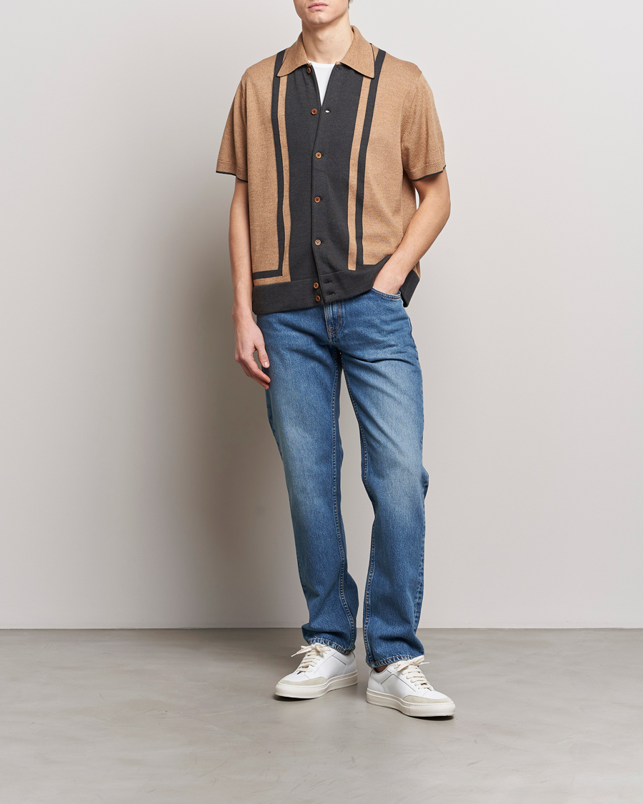 Herre | Skjorter | Nudie Jeans | Fabbe Knitted Polo Shirt Beige