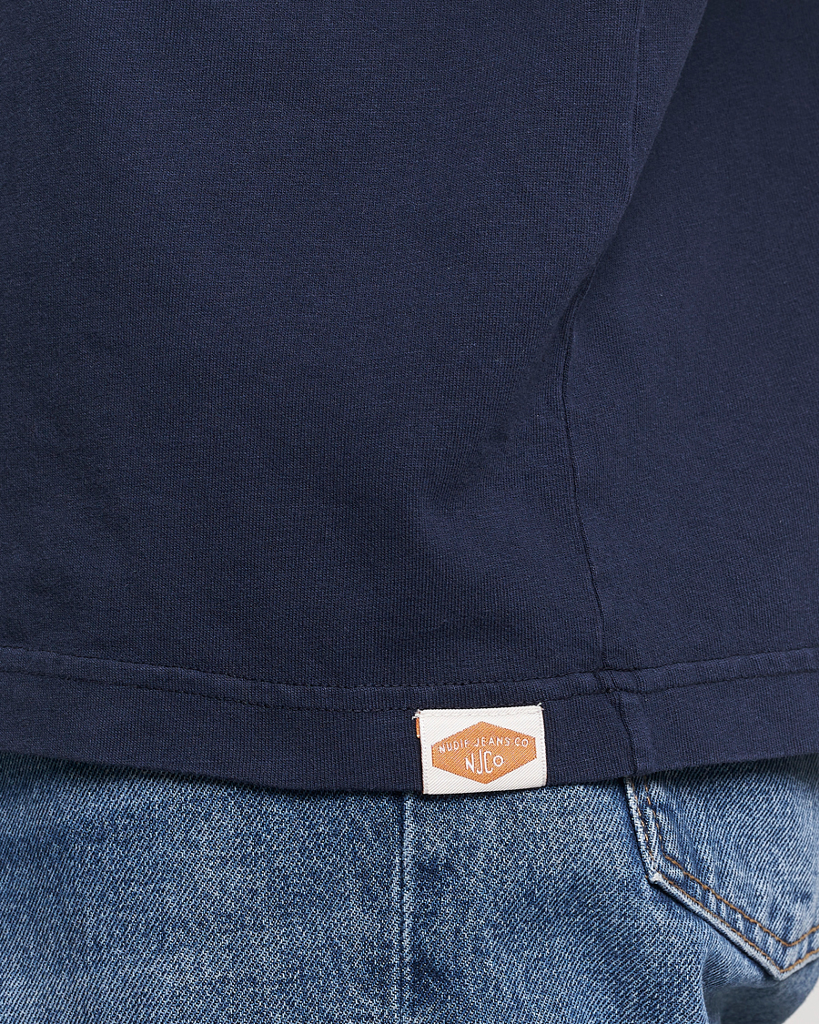 Herre | T-Shirts | Nudie Jeans | Uno Everyday Crew Neck T-Shirt Blue
