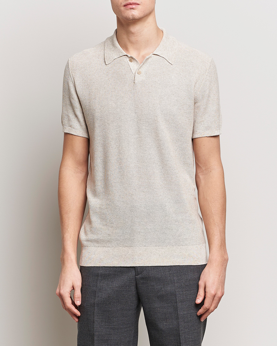 Herre | Kortærmede polotrøjer | A.P.C. | Jay Viscose/Linen Polo Beige