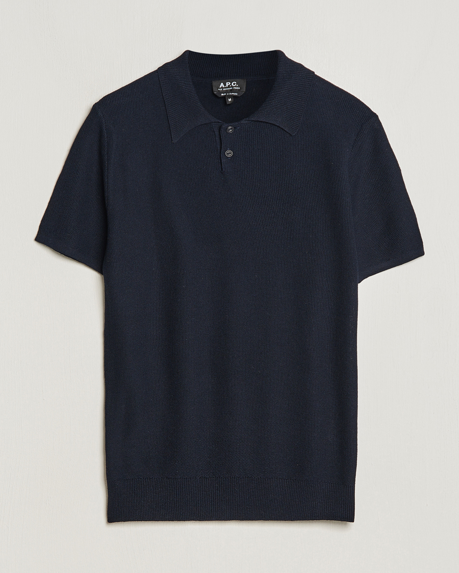 Herre | Polotrøjer | A.P.C. | Jay Viscose/Linen Polo Dark Navy