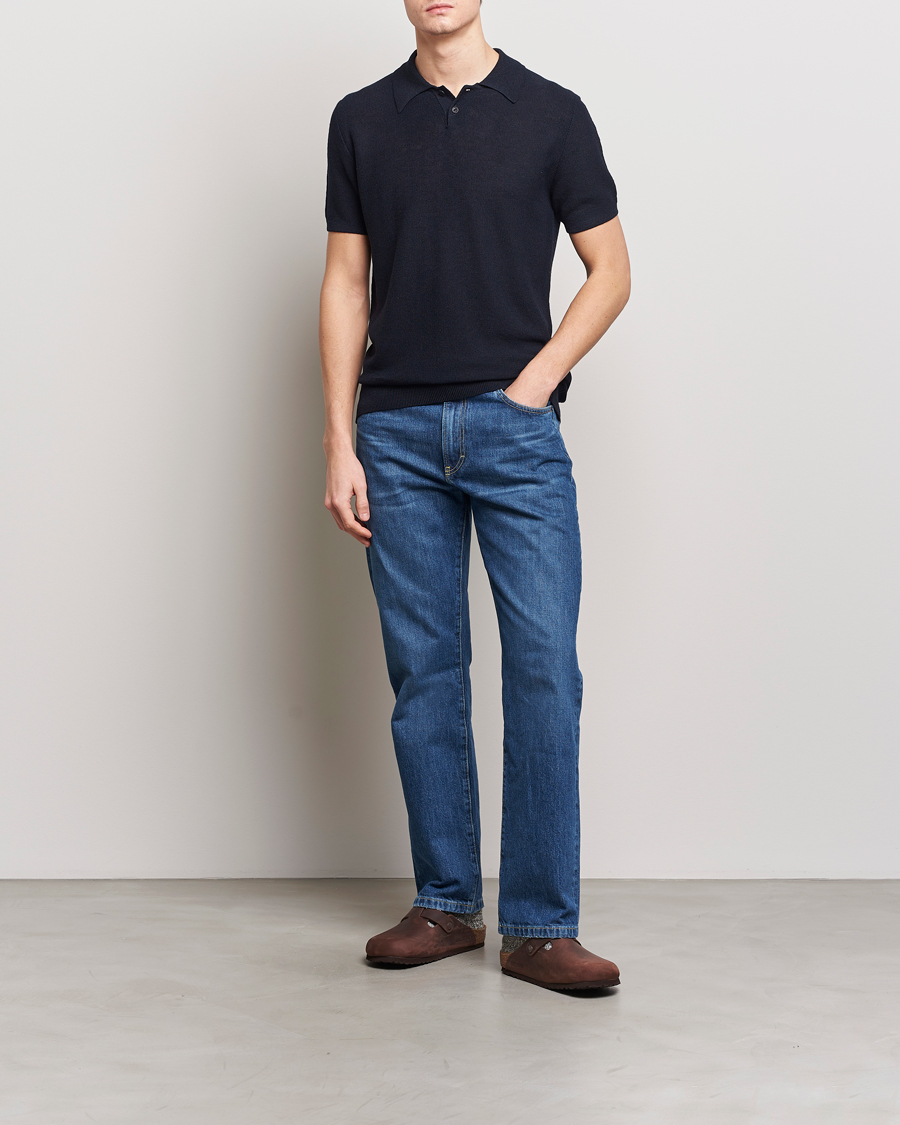 Herre | Polotrøjer | A.P.C. | Jay Viscose/Linen Polo Dark Navy