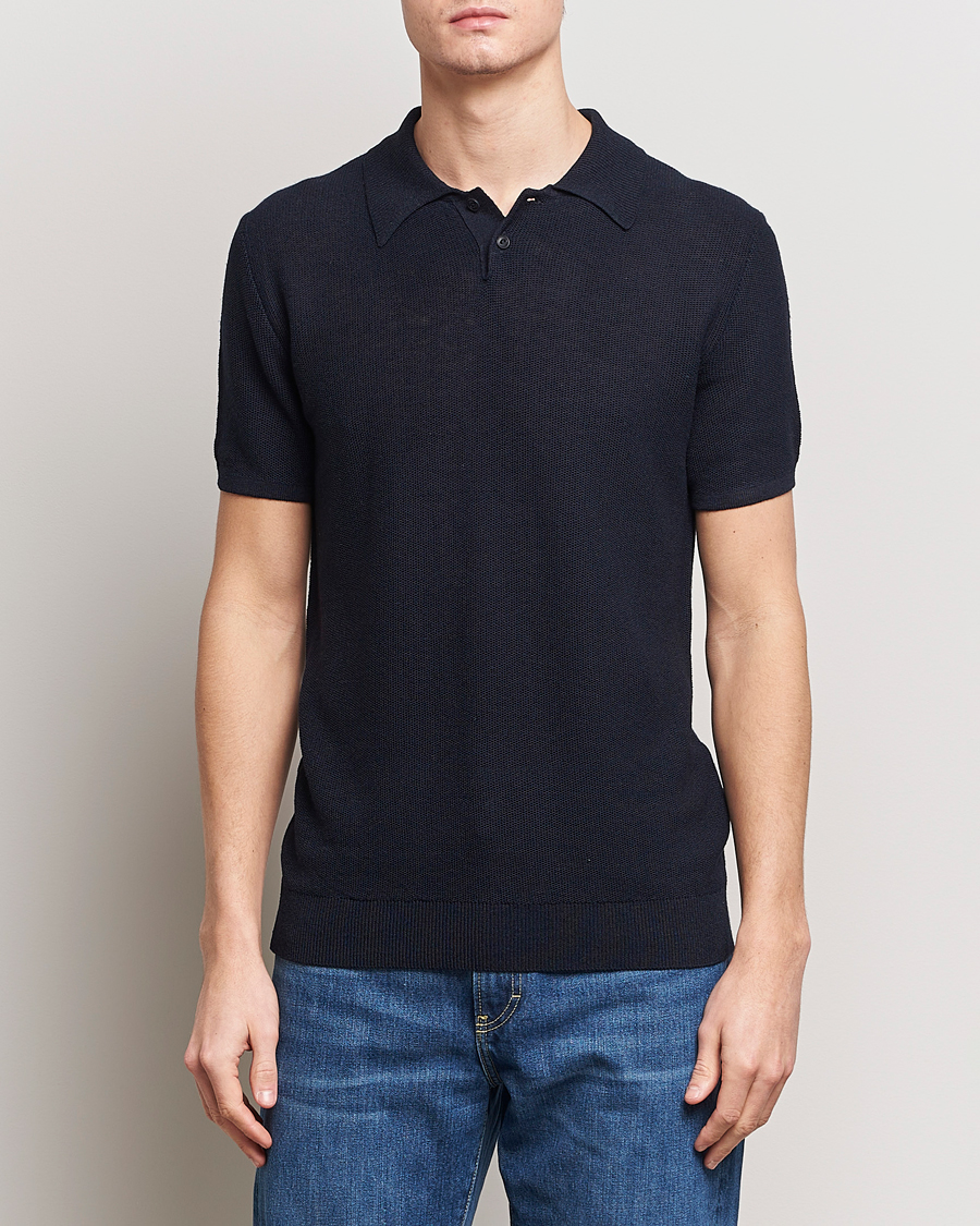 Herre | Polotrøjer | A.P.C. | Jay Viscose/Linen Polo Dark Navy