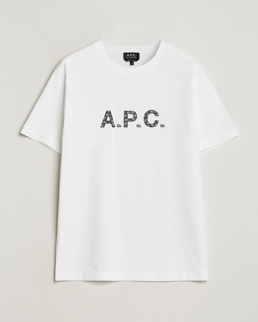 Herre | T-Shirts | A.P.C. | Paisley Logo Crew Neck T-Shirt White