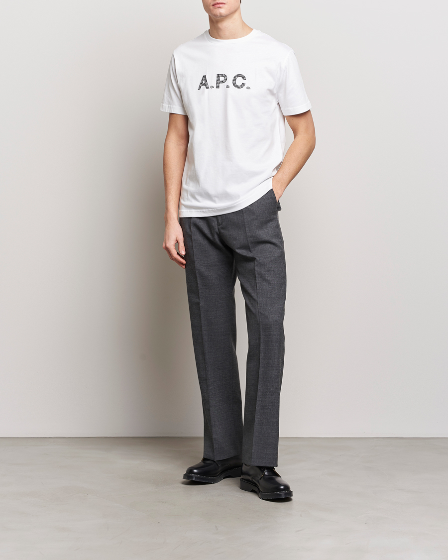 Herre | T-Shirts | A.P.C. | Paisley Logo Crew Neck T-Shirt White