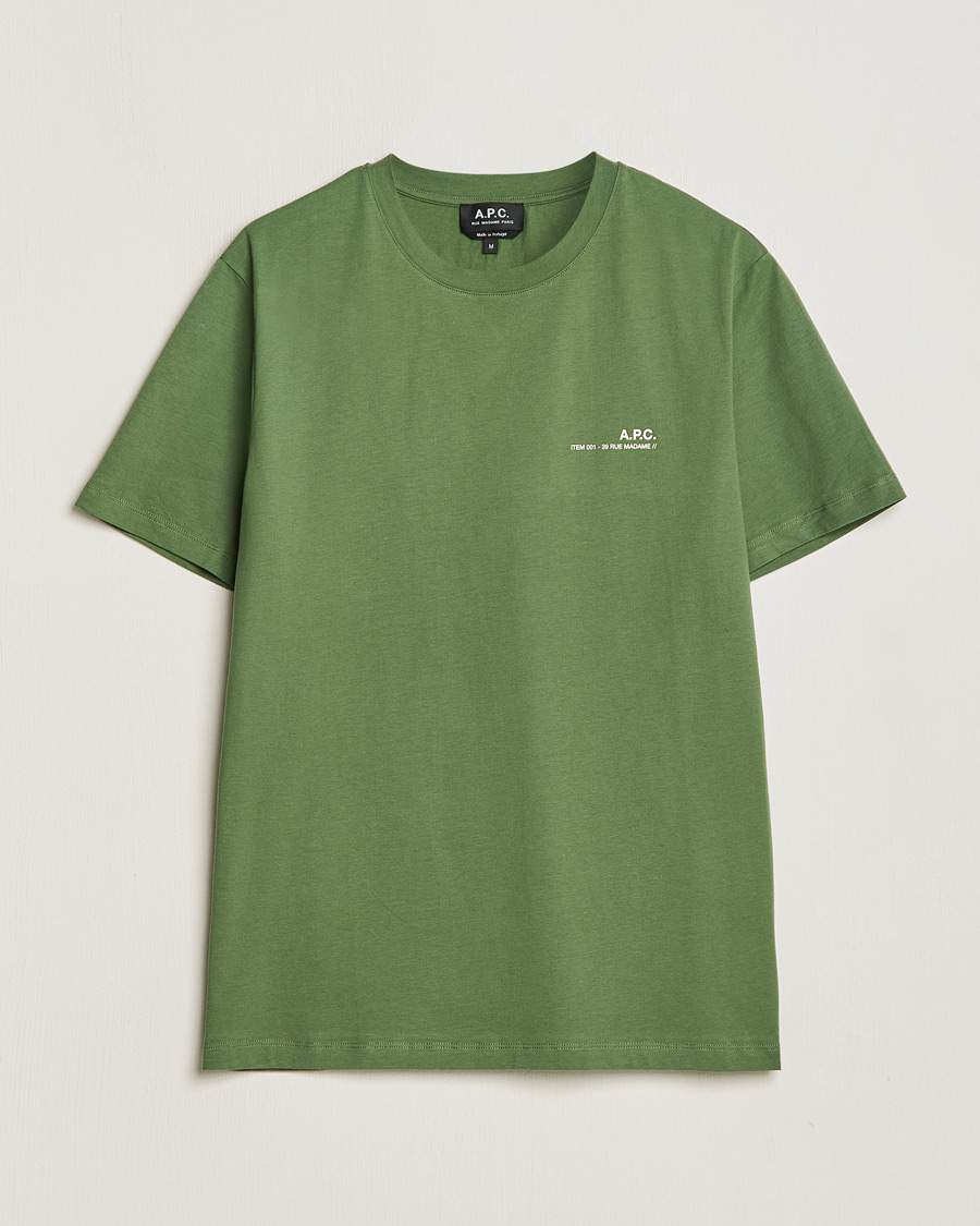 Herre | T-Shirts | A.P.C. | Item T-shirt Gray Green