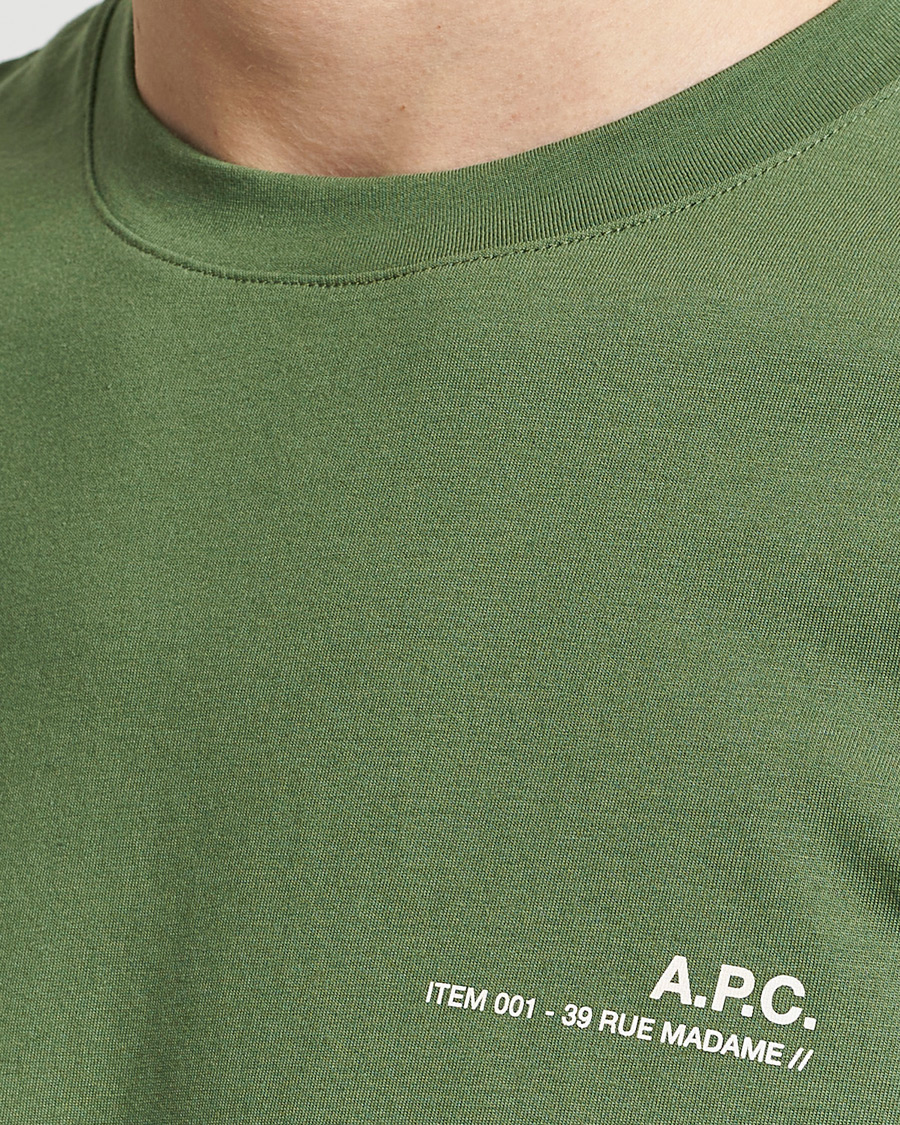 Herre | T-Shirts | A.P.C. | Item T-shirt Gray Green