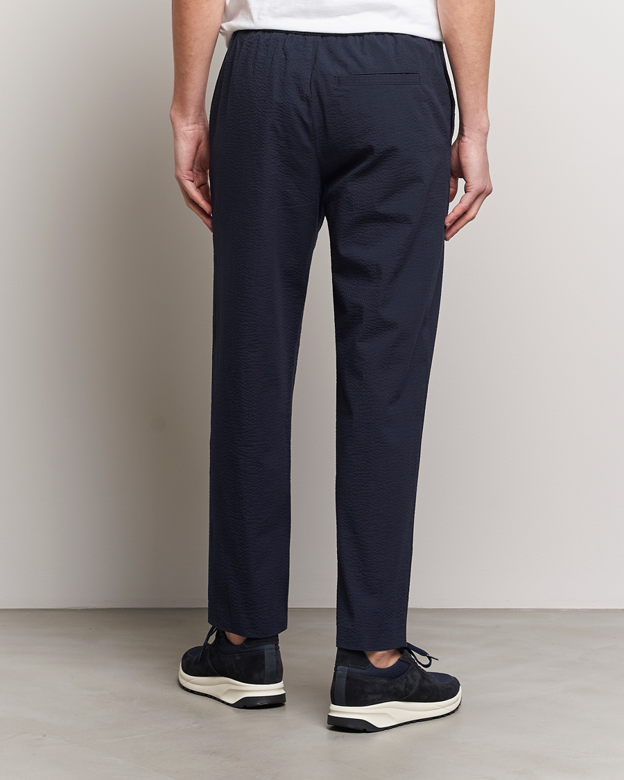 Herre | Bukser | A.P.C. | Joaquin Seersucker Drawstring Trousers Dark Navy