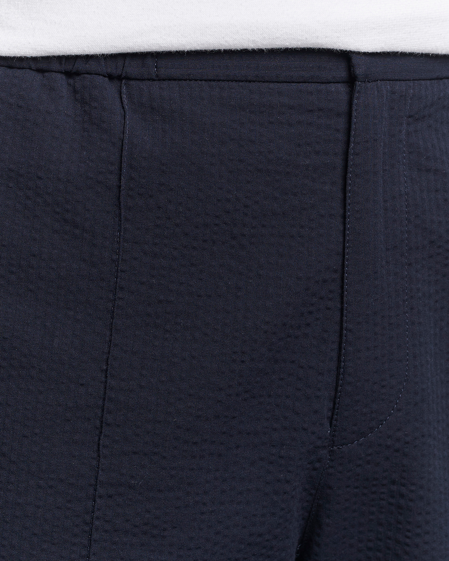 Herre | Bukser | A.P.C. | Joaquin Seersucker Drawstring Trousers Dark Navy