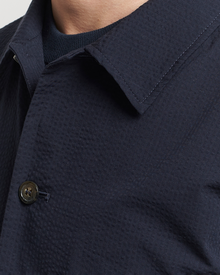 Herre | Skjorter | A.P.C. | Brest Seersucker Overshirt Dark Navy