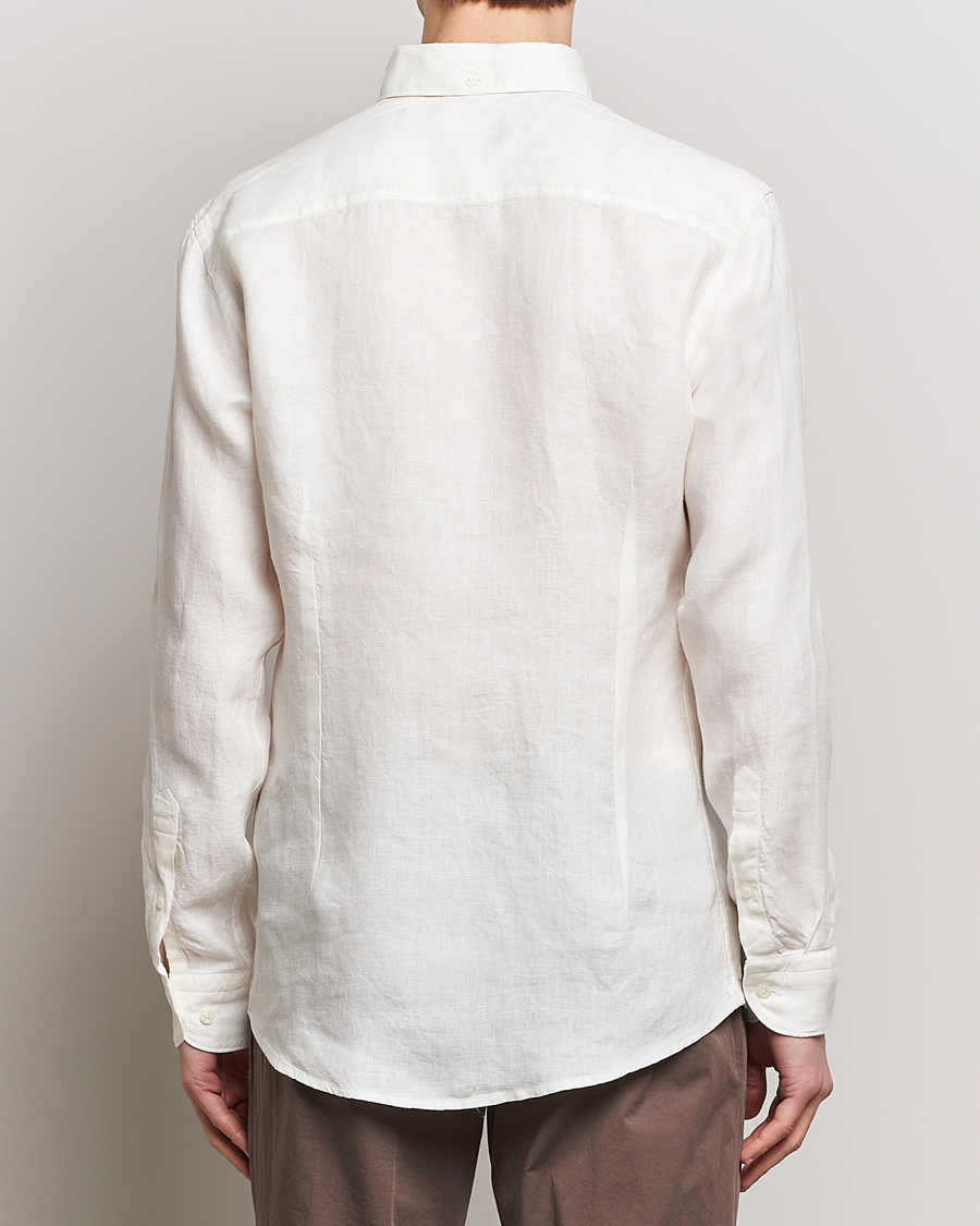 Herre | Skjorter | Eton | Slim Fit Linen Button Down Shirt White