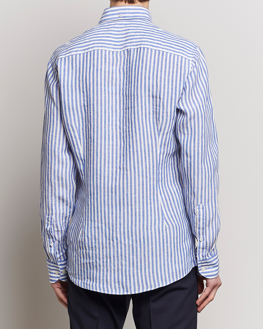 Herre | Skjorter | Eton | Slim Fit Striped Linen Shirt Blue/White