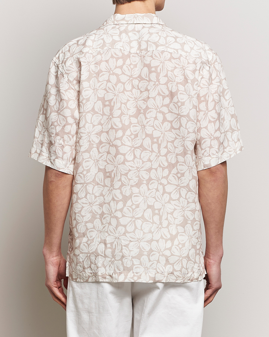 Herre | Skjorter | Eton | Printed Floral Linen Resort Shirt Beige