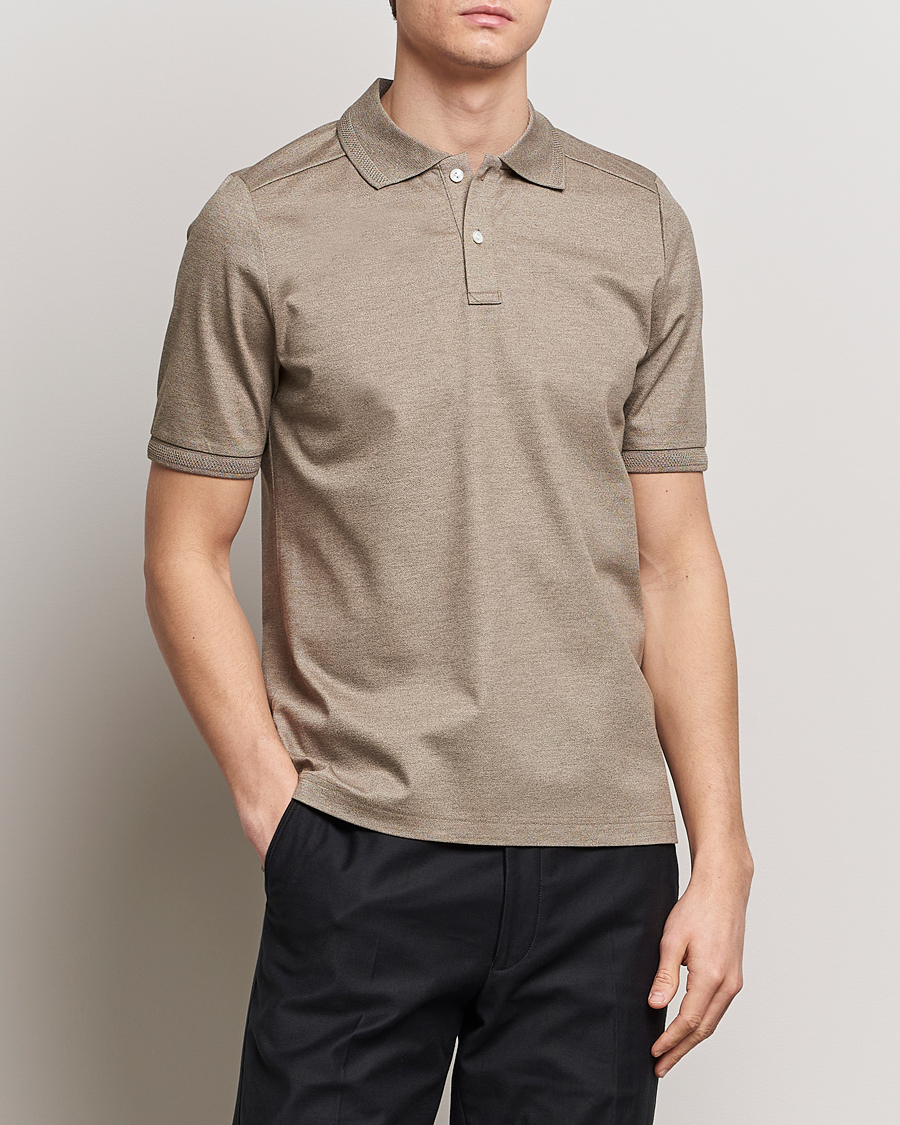 Herre | Kortærmede polotrøjer | Eton | Pique Polo Shirt Beige