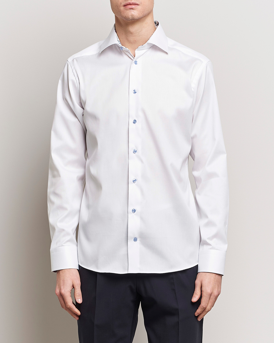 Herre | Skjorter | Eton | Slim Fit Signature Twill Contrast Shirt White