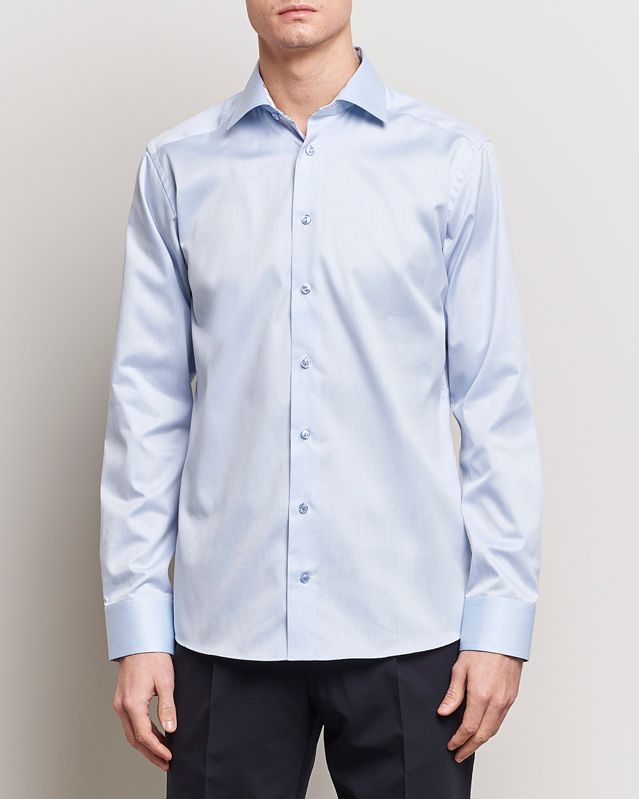 Herre | Formelle | Eton | Slim Fit Signature Twill Contrast Shirt Light Blue