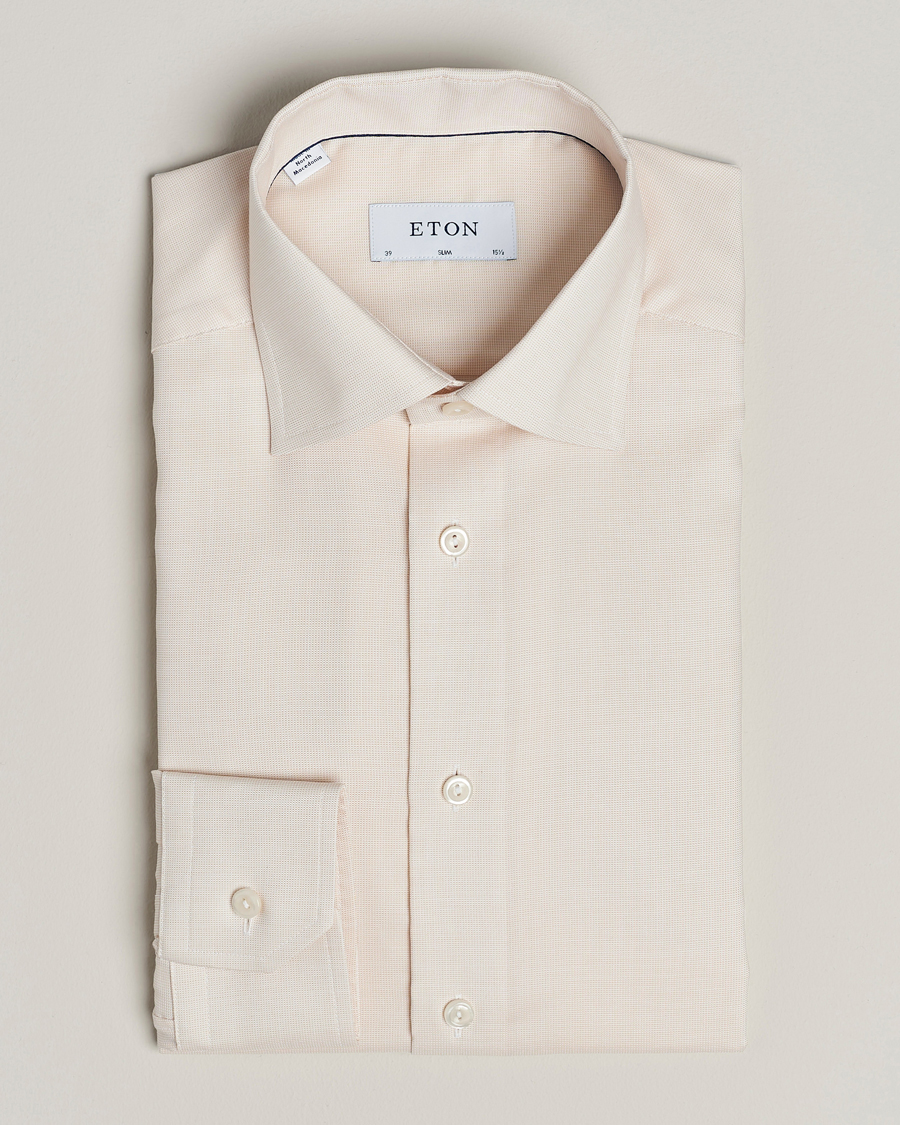 Herre | Skjorter | Eton | Slim Fit Twill Shirt Light Yellow