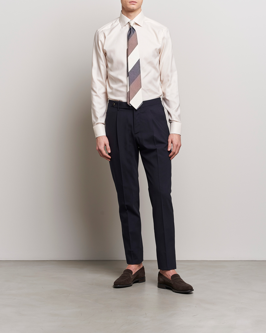 Herre | Tøj | Eton | Slim Fit Twill Shirt Light Yellow