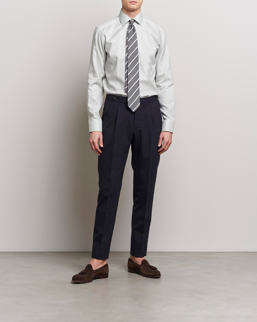 Herre | Tøj | Eton | Slim Fit Twill Shirt Mid Green