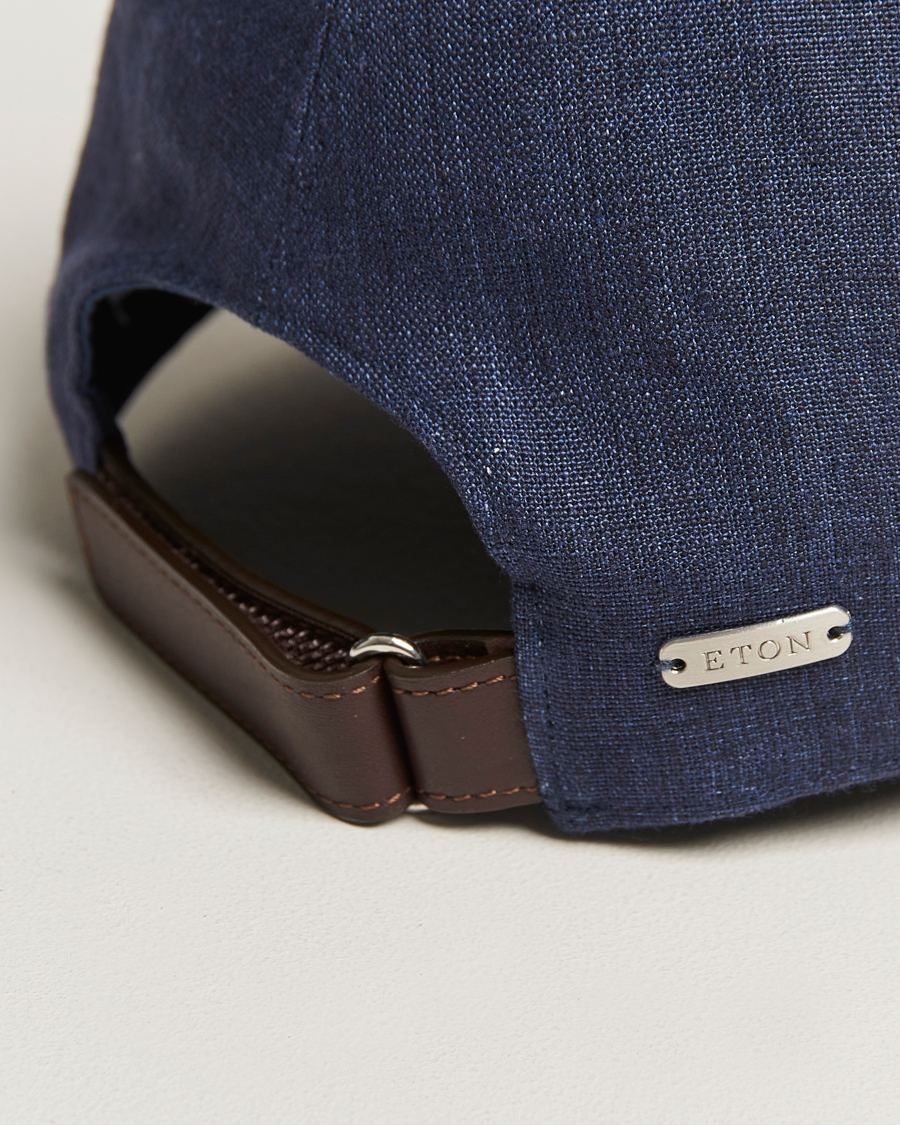 Herre | Eton Solid Linen Cap Navy Blue | Eton | Solid Linen Cap Navy Blue