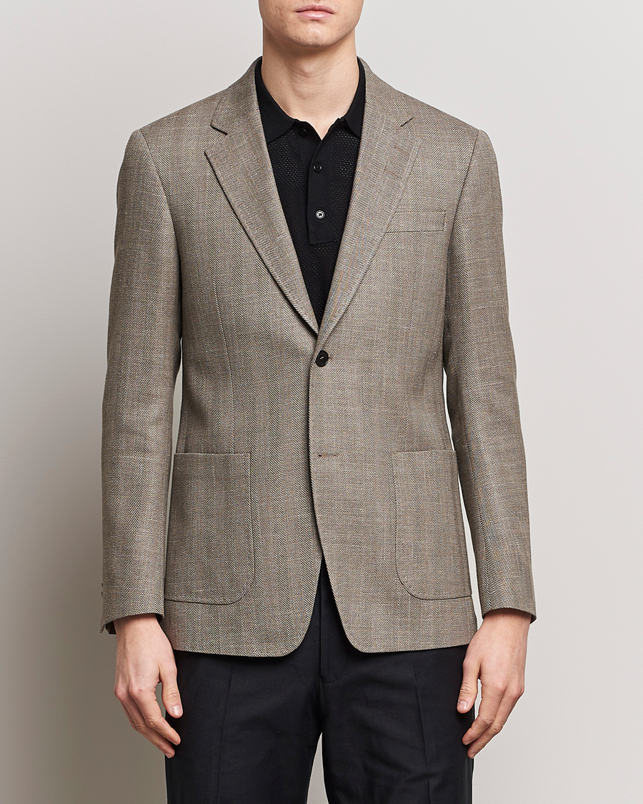 Herre | Formal Wear | Tiger of Sweden | Justin Herringbone Blazer Putty Beige