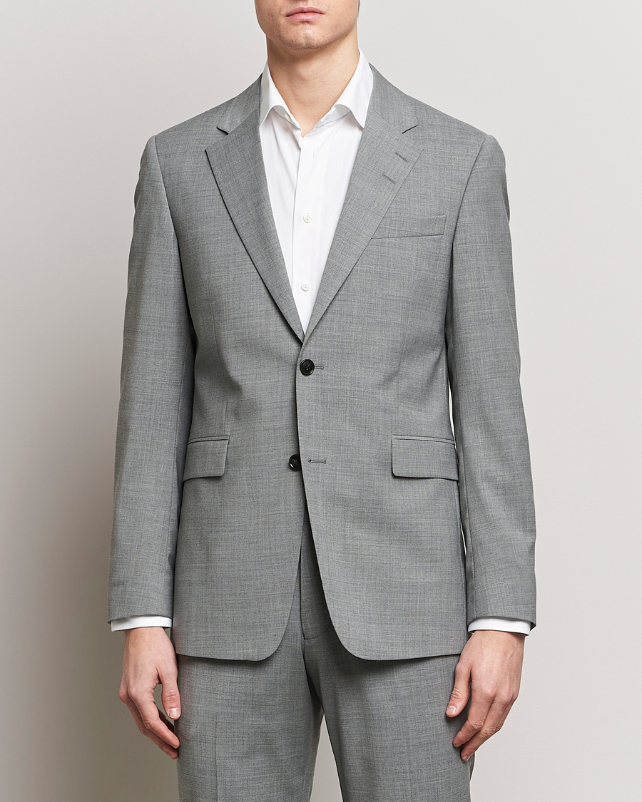 Herre | Business & Beyond | Tiger of Sweden | Justin Wool Travel Suit Blazer Grey Melange