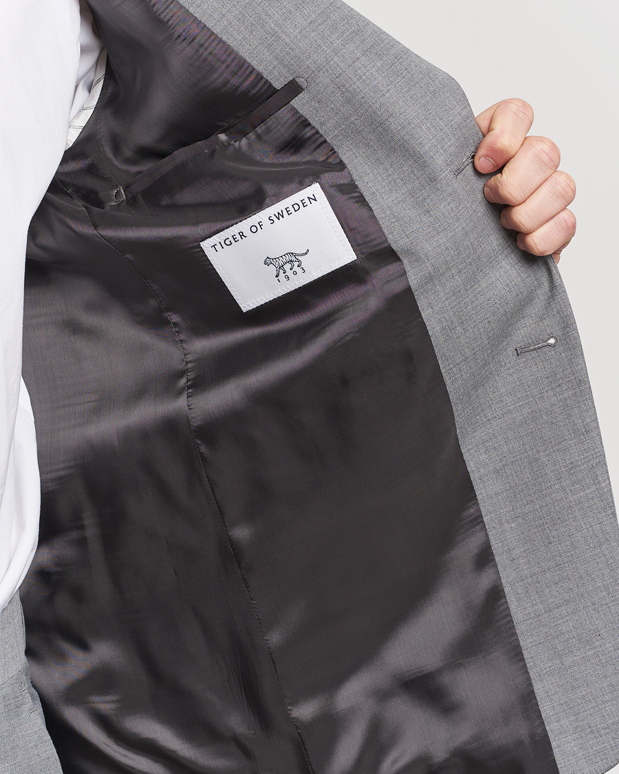 Herre | Blazere & jakker | Tiger of Sweden | Justin Wool Travel Suit Blazer Grey Melange