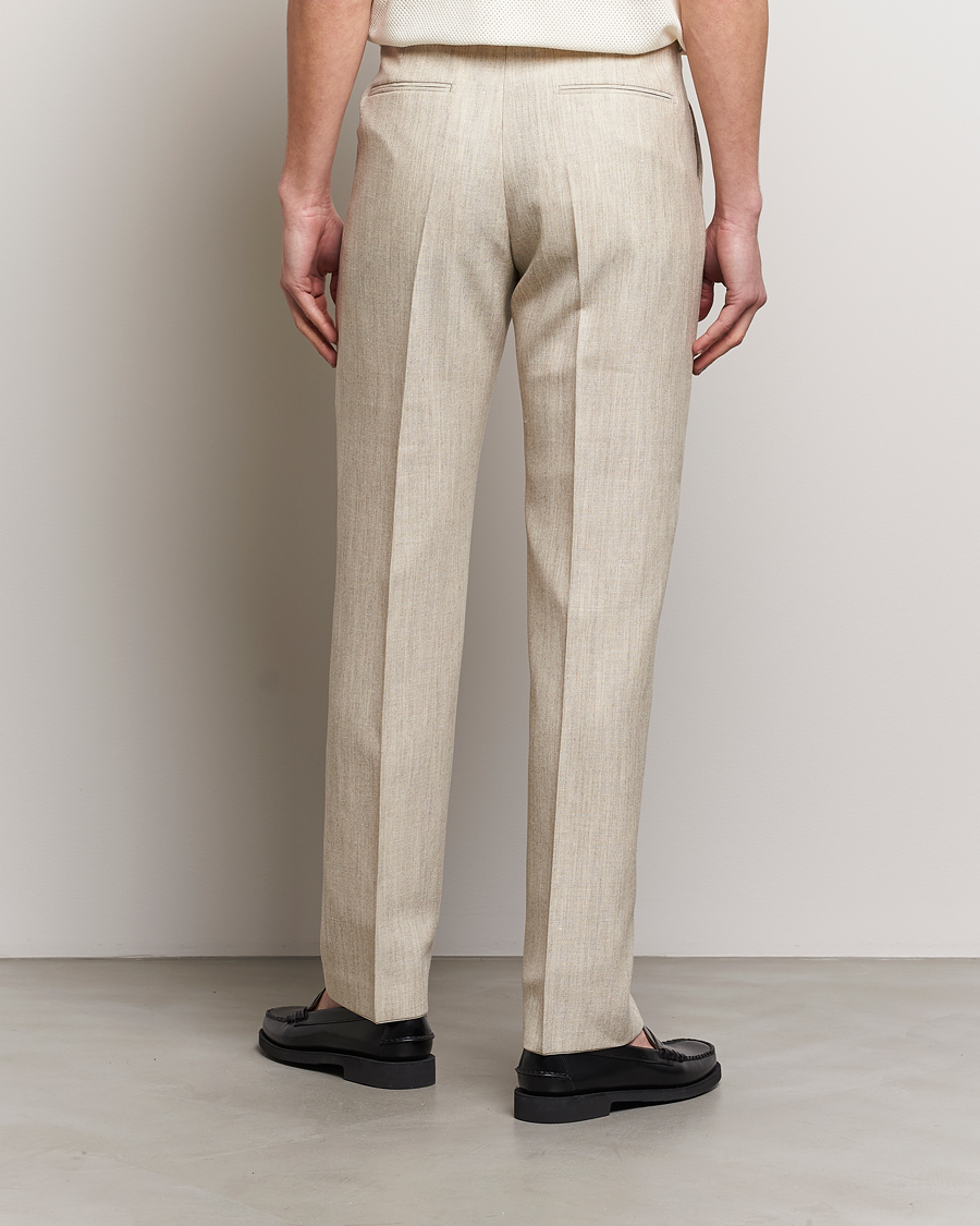 Herre | Bukser | Tiger of Sweden | Tenser Wool/Linen Canvas Trousers Natural White