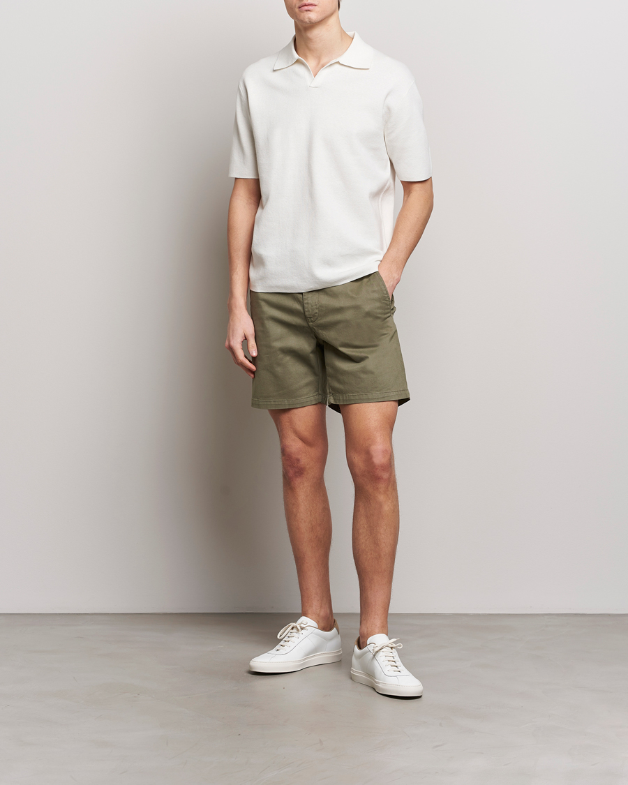 Herre | Shorts | Tiger of Sweden | Caid Cotton Chino Shorts Dusty Green