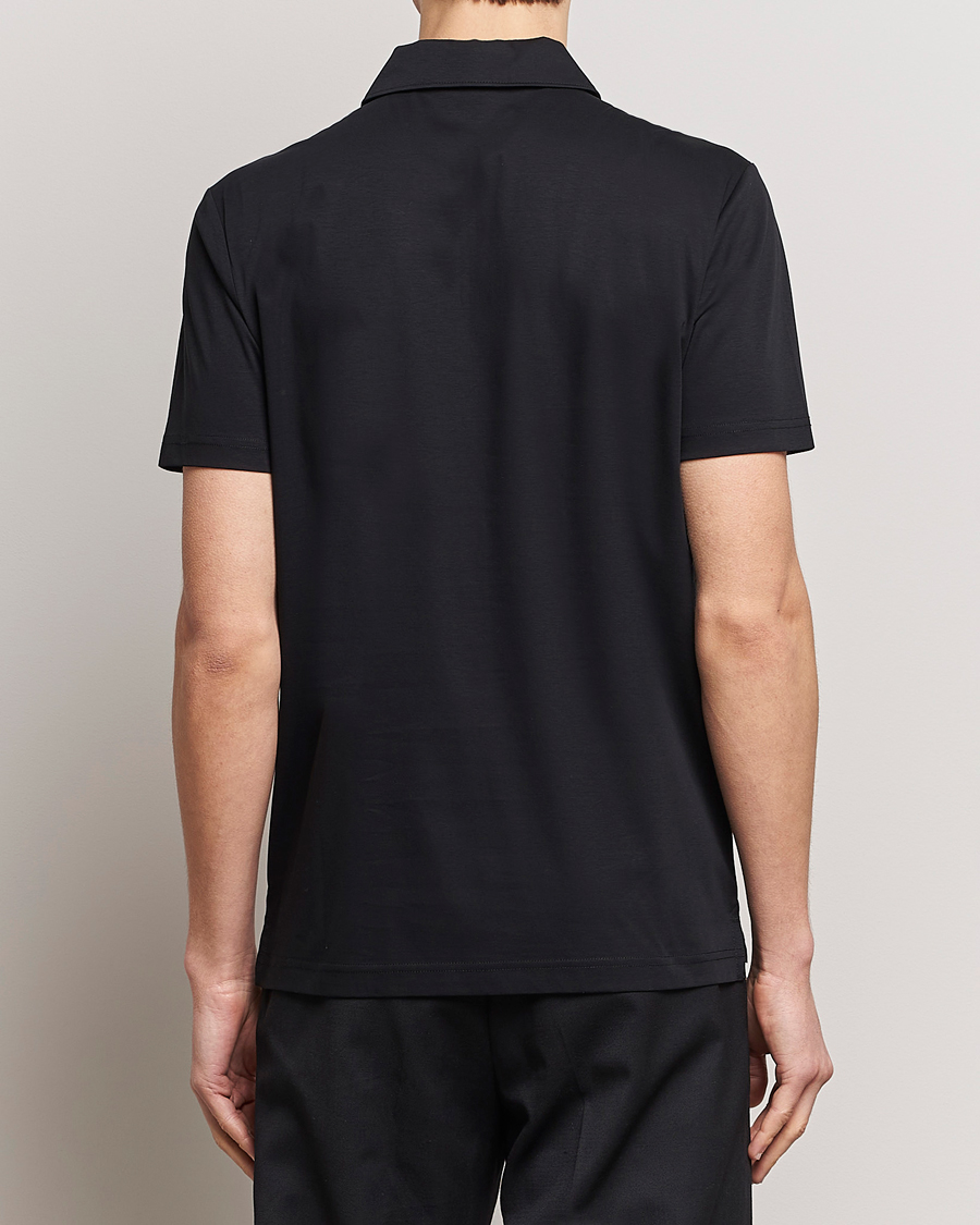 Herre | Polotrøjer | Tiger of Sweden | Laron Mercerized Cotton Half Zip Polo Black