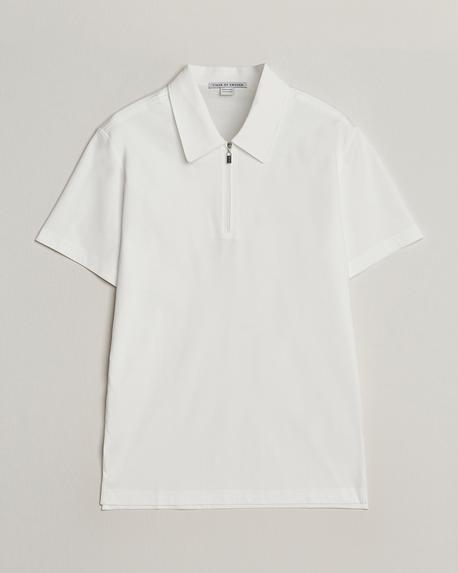 Herre | Polotrøjer | Tiger of Sweden | Laron Mercerized Cotton Half Zip Polo Summer Snow