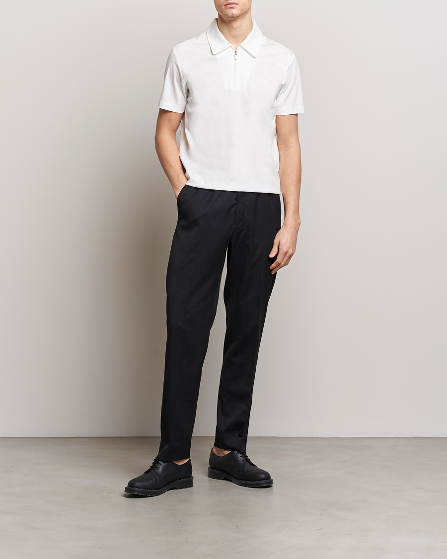 Herre | Polotrøjer | Tiger of Sweden | Laron Mercerized Cotton Half Zip Polo Summer Snow