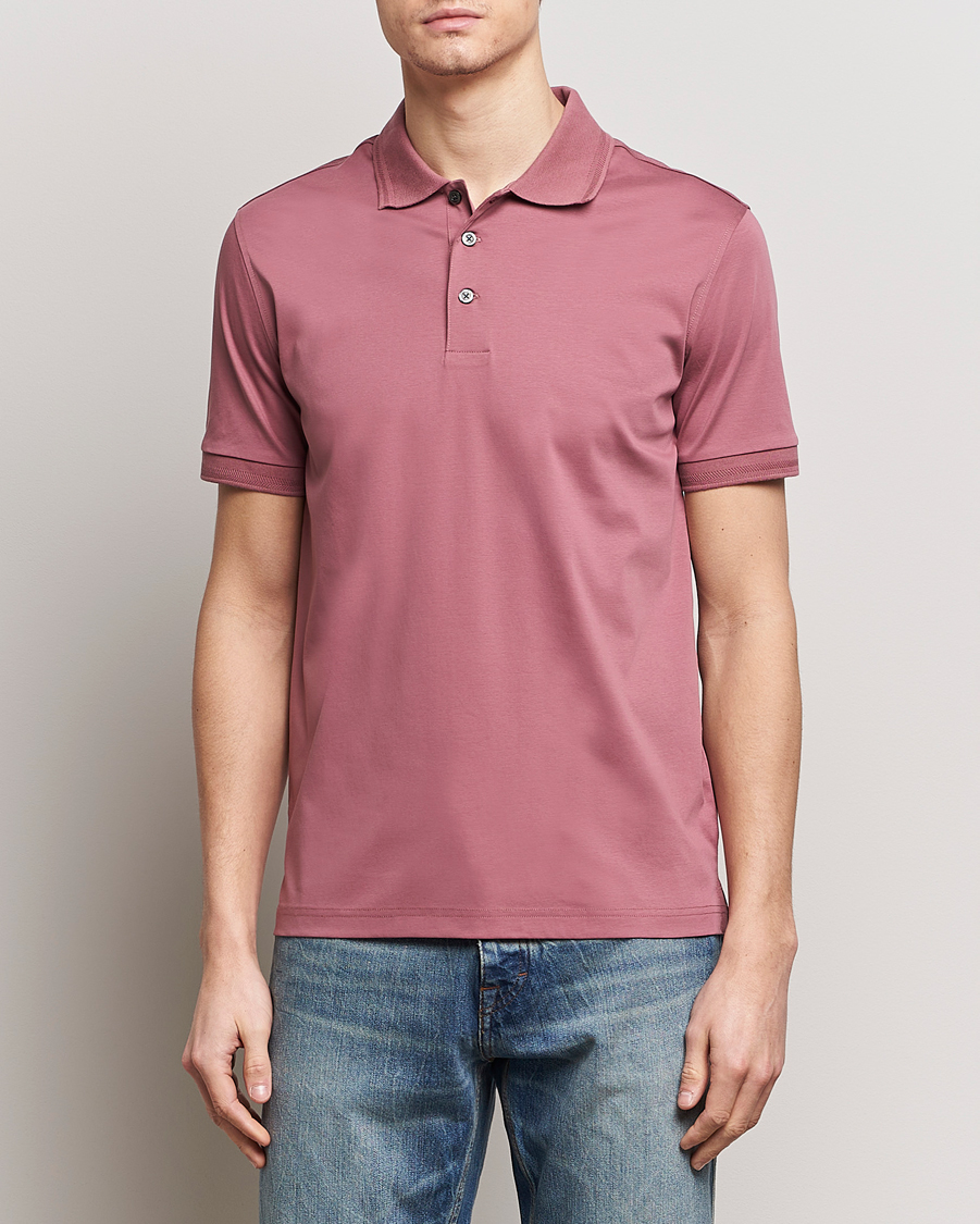 Herre | Kortærmede polotrøjer | Tiger of Sweden | Riose Cotton Polo Rose Brown