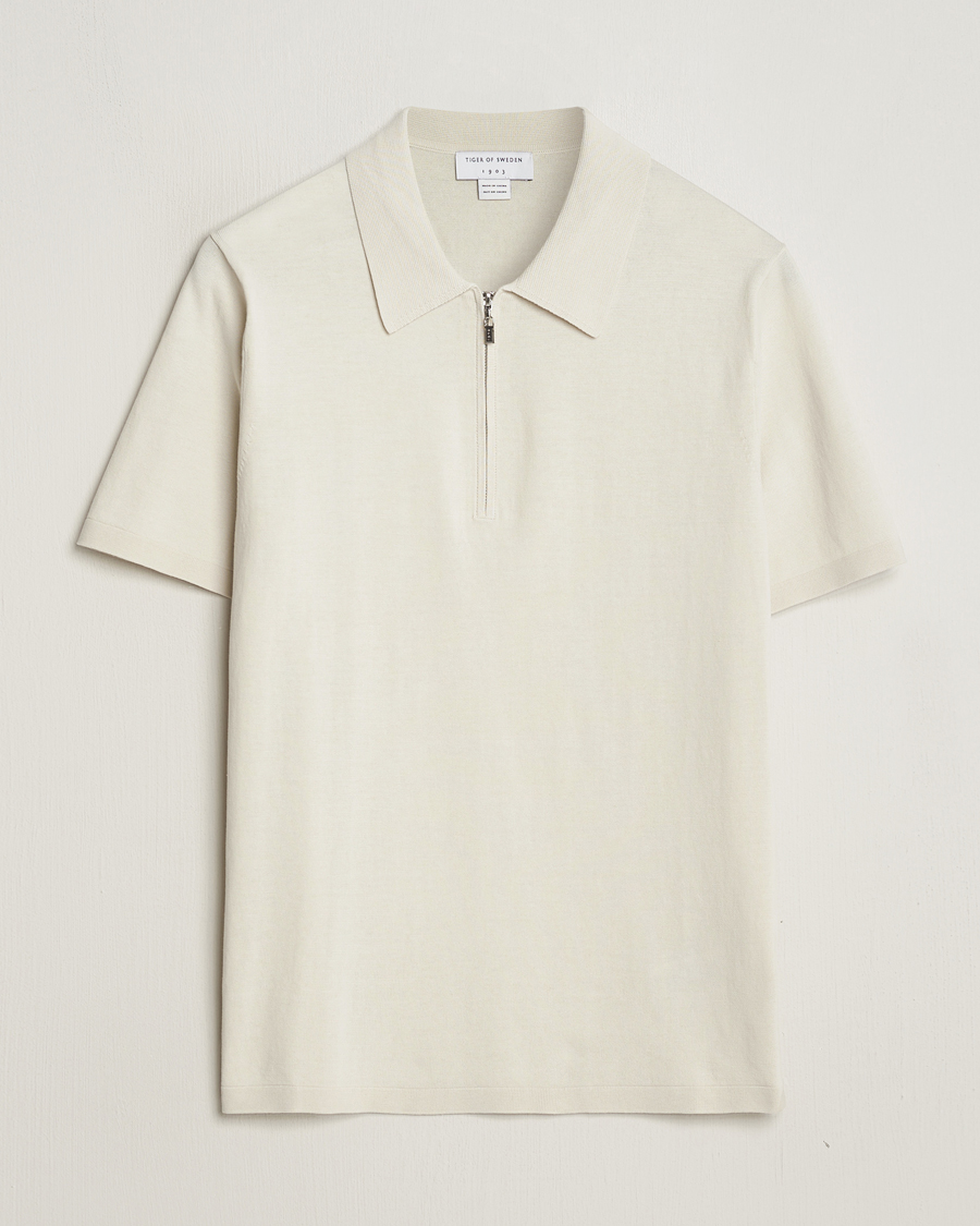 Herre | Polotrøjer | Tiger of Sweden | Orbit Knitted Cotton Polo Off White