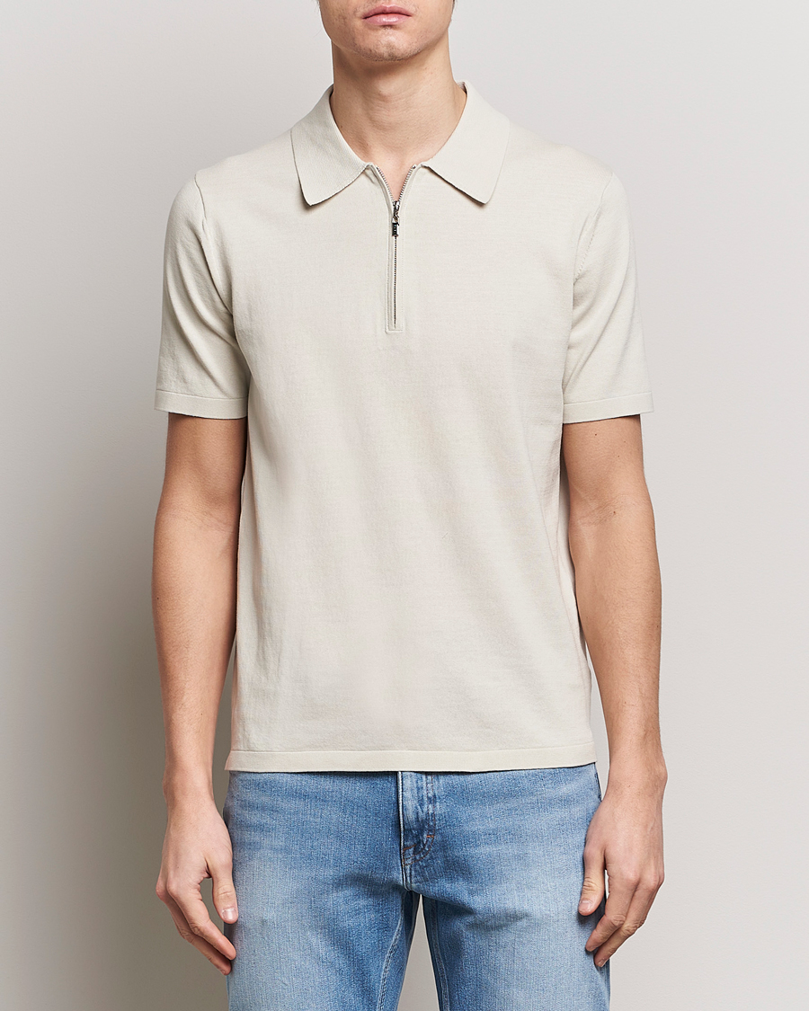 Herre | Tiger of Sweden | Tiger of Sweden | Orbit Knitted Cotton Polo Off White